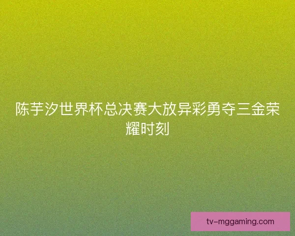 陈芋汐世界杯总决赛大放异彩勇夺三金荣耀时刻