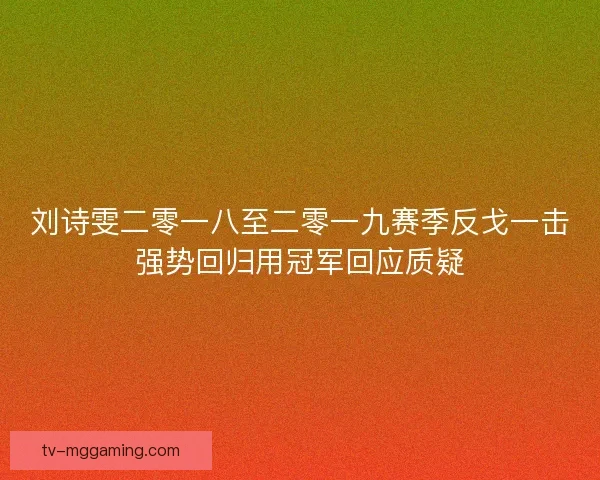 刘诗雯二零一八至二零一九赛季反戈一击强势回归用冠军回应质疑
