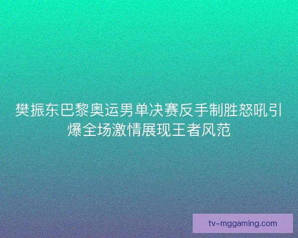 樊振东巴黎奥运男单决赛反手制胜怒吼引爆全场激情展现王者风范